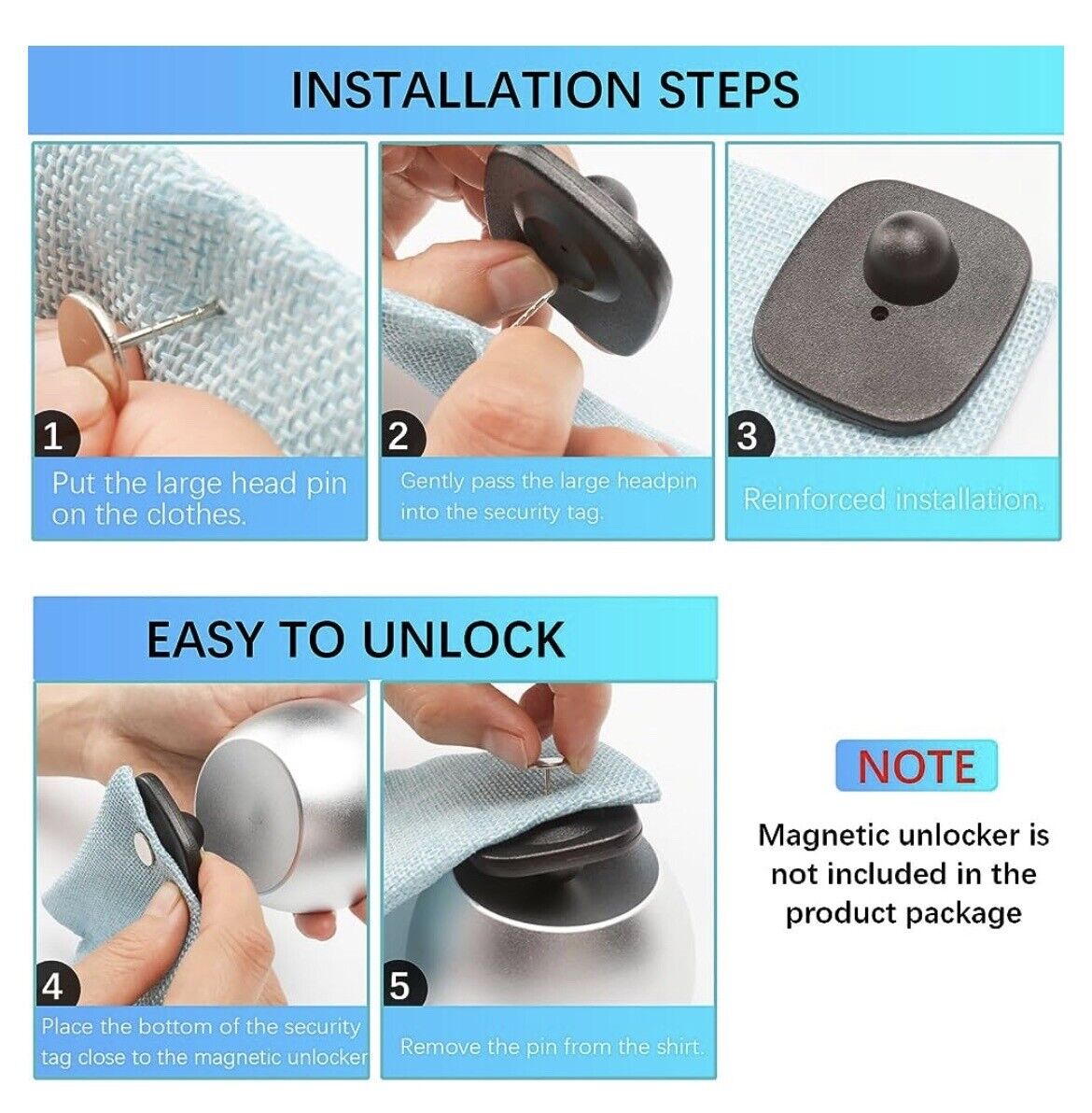 100pcs Anti-Theft Retail EAS 8.2MHz Security Hard Tags,Rf 8.2Mhz Mini Square ...