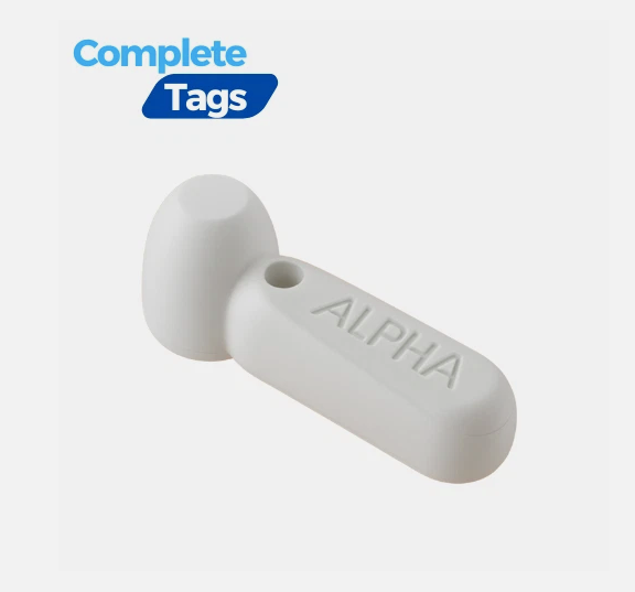 Alpha Fashion3 AM White Regular Lock Tags (250)