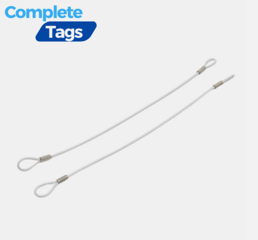 200 White 8" Security Lanyard 2 Loop Checkpoint Alpha Loss Prevention New